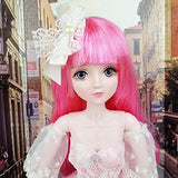 EVA BJD 57cm 22 Inch Doll Jointed Dolls - Including Clothes with Wig, Shoes,Accessories for Girls Gift (Party Wear-Pink)