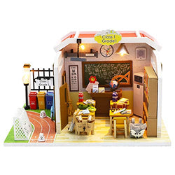 Spilay Dollhouse Miniature with Furniture,DIY Dollhouse Kit Mini Home Model Plus with Dust Cover&Music Box,1:24 Scale 3D Puzzle Creative Doll House Toys for Children Gift(Same Classmate)