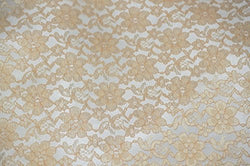 Lace Floral Rachelle Fabric 60" Wide Sold By The Yard (GOLD)