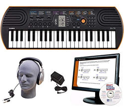 Casio SA-76 EDP Personal Keyboard Package with Closed-Cup Headphones, Power Supply and Instructional Software