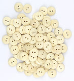 RayLineDo Pack of 100pcs 15mm Plain Wood 2 Hole Round Sewing Crafting Scrapbooking DIY Buttons