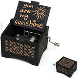 Hand Crank Music Box for Wife, You are My Sunshine Music Box - You are My Sunshine Muisc Box - Wood Laser Engraved Vintage Music Boxes for Christmas/Birthday/Valentines Day (1, Black)