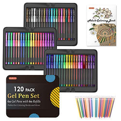 Gel Pens, Shuttle Art 120 Pack Gel Pen Set Packed in Metal Case, 60 Unique Colors with 60 Refills for Adults Coloring Books Drawing Doodling Crafts Scrapbooking Journaling