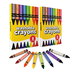 8 Count Crayons, 2 Packs of Crayons - Ultra Clean Washable Crayons, Crayons Bulk