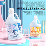 Epoxy Resin Kit-1 Gallon Crystal Clear Casting Coating-Transparente Resin Epoxy Kit for Art Casting Resin Art Molds Painting River Table Tops Geode Paintings Jewelry Projects DIY