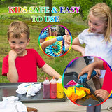 Tie Dye Kits 5 Colors Big Bottles Tie Dye with Extra Refill Packets Permanent Dye Making Set for Cotton Fabric Textile T-Shirt School Art Project Supplies