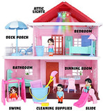 TeganPlay Miniature Dollhouse Kit for Little Girls with Doll House Furniture and Accessories