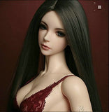 (22-24CM) BJD Doll Hair Wig 8-9" 1/3 SD DZ DOD LUTS Long Hair / Light Black GA02