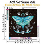 5d Diamond Painting Kits for Adults,Full Drill Diamond Art Sun Moon Butterfly Crystal Rhinestone Gem Art Painting with Diamonds for Beginners Kids Home Wall Decor 13.8"×13.8"