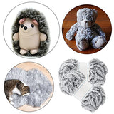 WXJ13 2 Roll Faux Fur Yarn, Chunky Yarn Gray Soft Fluffy Fur Yarn Fuzzy Fur Yarn Eyelash Yarn for Crochet Knit Clothes Knitting, Weaving DIY Craft (50g×2)