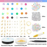 Beads for Bracelets Making Polymer Clay Beads for Bracelet Making Kits Adults Small Flat Beads for Bracelets for Jewelry Making Earrings Set Gift Acrylic Alphabet Beads