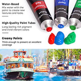 Watercolor Paint Set, 24 Colors x 12 ml Tubes, Rich Pigment for Painting Canvas, Wood, Ceramic & Fabric, Rich Pigments Lasting Quality for Beginners, Students & Professional Artist