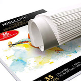 MISULOVE Watercolor Paper 9x12 Inch, 35 White Sheets (140lb/300gsm), Cold Pressed Art Sketchbook Pad for Painting & Drawing & Watercolor Paint and Watercolor Pencils, Wet, Mixed Media