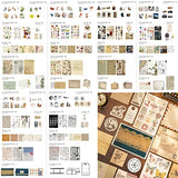 Vintage Scrapbooking Supplies Stickers for Journaling, 180 Pcs Junk Journal Sticker Supplies Kit Retro Washi Paper Stickers for Journaling, Making DIY Crafts and Diary Arts Planner Notebook