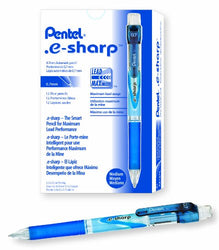 Pentel e-sharp Automatic Pencil, 0.7mm, Blue Accents, Box of 12 (AZ127C)