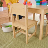 KidKraft Wooden Farmhouse Table & 4 Chairs Set, Children's Furniture for Arts and Activity – Natural, Gift for Ages 3-8