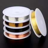 Shappy 5 Rolls 26 Gauge Copper Wire Tarnish Resistant Jewelry Beading Wire for Jewelry Making, 5
