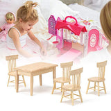 Yinuoday Dollhouse Accessories and Furniture Sets 1:12 Scale Wooden Miniature Doll House Desk Chair Kit Mini Toy Couch Chairs for Restaurant, Living Room