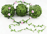 Olive Green Leaves Leaf Trim Ribbon -20 Yards - for DIY Craft Party Wedding Home Decoration