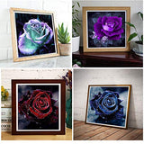 4 Pack 5D DIY Diamond Painting by Numbers Diamond Art Kits,Roses Full Drill for Adults Kids Gifts for Home Wall Decor,Beautiful Rose Flower 11.8×11.8in