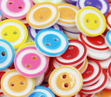 RayLineDo 50Pcs Mixed Bright Candy Circle Color 2 Holes 4 Holes Crafting Sewing DIY Buttons-12mm
