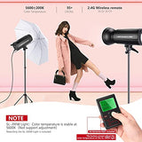 Neewer 200W LED Video Light, Dimmable 5600K LED Continuous Lighting with 2.4G Wireless Remote, CRI 95+, Bowens Mount, 21000LM for YouTube Video, Studio Portrait/Product Photography, Wedding, Interview