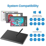 Huion Inspiroy H430P Android Supported Graphics Drawing Tablet Digital Pen Tablet with Battery-Free Stylus 4 Express Keys-Upgraded OTG Version