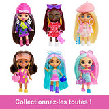 Barbie Doll, Barbie Extra Mini Minis Brunette Doll With Alien Sweater Dress, Peace Sign-Themed Clothes And Accessories