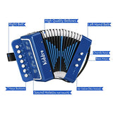 Kiddire 10 Keys Kids Accordion, Toy Accordion Musical Instruments for Children Kids Pre-Kindergarten Toddlers (Blue)