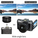 Digital Cameras for Photography, 4K 48MP Vlogging Camera for YouTube with WiFi, Manual Focus, 16X Digital Zoom, 52mm Wide Angle Lens & Macro Lens, 32GB TF Card and 2 Batteries