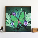 Animal Diamond Painting Kits for Adults, 5D Crystal Diamonds Art with Accessories Tools, Green Beautiful Butterfly DIY Art Dotz Craft for Home Décor, Ideal Gift or Self Painting