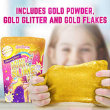 GirlZone Glittering Gold Mini Slime Kit for Girls, Special Edition Mini Slime Kit, DIY Slime Party Favors, Great Slime Kits for Girls Ages 7 12