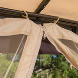Christopher Knight Home Sonoma Outdoor Iron Gazebo Canopy Umbrella with Net Drapery (Beige)