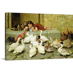 GREATBIGCANVAS Gallery-Wrapped Canvas Entitled The Last Spoonful, 1880 by Briton (1840-1920) Riviere 60"x37"
