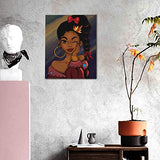 EZYES African American Women Painting Abstract Modern Wall Art For Living Room Black Girl Posters Prints Bathroom Modern Home Decor Canvas Artwork 16*20 Inches