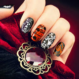 6 Pieces Nail Stamping Plate Image Stamping Templates Kit for DIY Print Manicure Salon Design (Halloween Style)