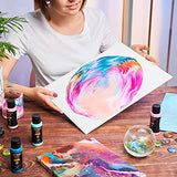 Arteza Acrylic Pouring Paint 32 with Iridescent Paint 10 and 11x14 Stretched Canvas Bundle, Painting Art Supplies for Artist, Hobby Painters & Beginners