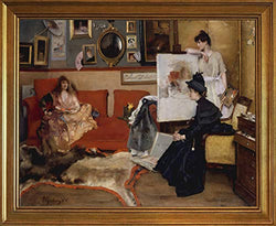 Berkin Arts Classic Framed Alfred Stevens Giclee Canvas Print Paintings Poster Reproduction(in The Studio) #JK