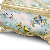 Joe Hautman Songbird Artwork Porcelain Music Box with 22K Gold Sentiment by The Bradford Exchange