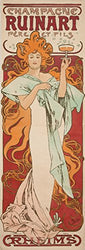 Champagne Ruinart Vintage Poster (artist: Mucha, Alphonse) France c. 1896 (36x54 Giclee Gallery Print, Wall Decor Travel Poster)