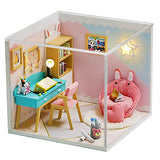 Dollhouse Miniature with Furniture,DIY 3D Wooden Doll House Kit A corner of a Small Apartment Style Plus with Dust Cover and LED,1:24 Scale Creative Room Idea Best Gift for Children Friend Lover S2006