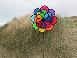 In the Breeze Best Selling Triple Wheel Flower - Ground Stake Included - Colorful Wind Spinner for your Yard or Garden