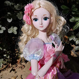 EVA BJD Ling Princess1/3 BJD Doll 60cm Ball Jointed Dolls Figure + Full Set Accessories + Shoes + Hair + Clothes for Birthday Gift