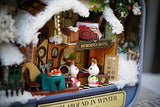 Flever Dollhouse Miniature DIY House Kit Creative Room with Furniture and Cover for Romantic Valentine's Gift(Wandering in Winter)