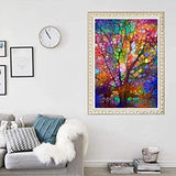 Diamond Painting Kits for Adults, 5D Full Drill Round Diamond Art Colorful Tree Gem Arts Perfect for Home Wall Deco(Diamond Dotz 12x16inch)