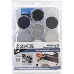 Colorfin PanPastel Ultra Soft Artist Pastel Set, 9ml, Weathering, Grays/Grime/Soot, 7-Pack