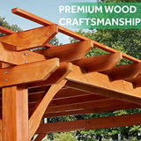 Morohope Outdoor Pergola 10' x 12' Patio Wooden Pergola for Porch, Backyard, Freestanding