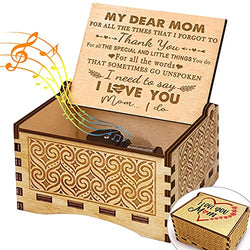 BOCYWODI You are My Sunshine Music Box for Mom, I Love Mother Wind Up Wood Engraved Musical Boxes, Unique Small Tune Box for Mothers Day Christmas Birthday Valentines Gifts for Mom from Daughter Son