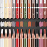 PANDAFLY Professional Charcoal Pencils Drawing Set, Skin Tone Colored Pencils, Colour Charcoal Pencils, Pastel Chalk Pencils for Sketching, Shading, Coloring, Layering & Blending, 12 Colors