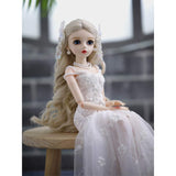 1/3 Bjd Doll 60 cm 23.6 Inches Sd Doll Bride Wedding Dress Doll Dress Up Girl Birthday Fashion Doll Decoration Toy,C